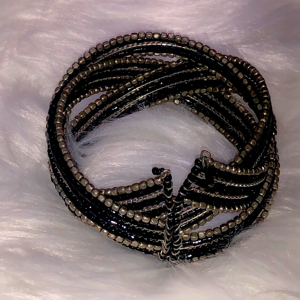 A pretty silver and black bracelet